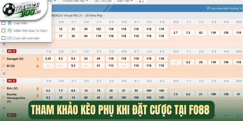 Tham khảo kèo phụ khi đặt cược tại Fo88 